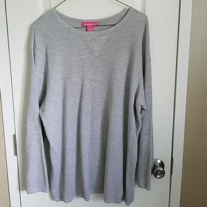 Gray thermal long sleeve tee.
